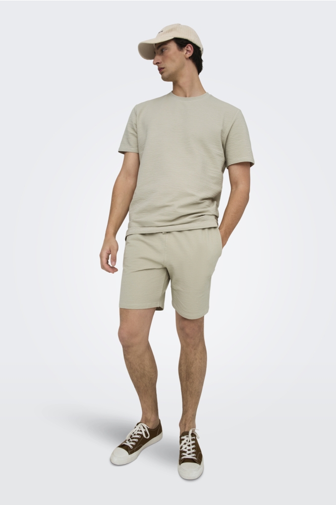 ONSKIAN LIFE REG SEERSUCKER SHORTS 22029752 Silver Lining
